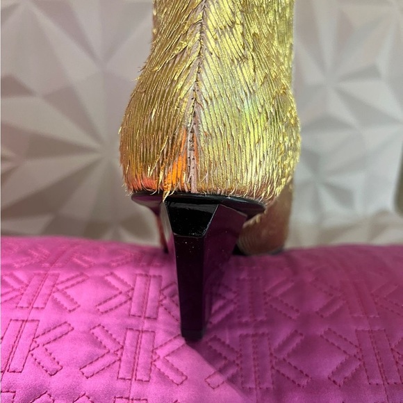 AGL MADE IN ITALY Gold Women's Ankle Boots Diamond shaped heel| size EU39 - Picture 5 of 10